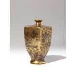 AN UNUSUAL JAPANESE SATSUMA VASE BY KINKOZAN MEIJI PERIOD, 19TH CENTURY The square-section