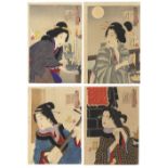 FOUR JAPANESE WOODBLOCK PRINTS BY TSUKIOKA YOSHITOSHI (1839-1892) MEIJI PERIOD, CIRCA 1888 The