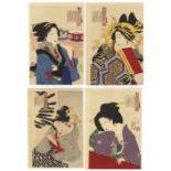 FOUR JAPANESE WOODBLOCK PRINTS BY TSUKIOKA YOSHITOSHI (1839-1892) MEIJI PERIOD, CIRCA 1888 The