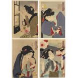 FOUR JAPANESE WOODBLOCK PRINTS BY TSUKIOKA YOSHITOSHI (1839-1892) MEIJI PERIOD, CIRCA 1888 The