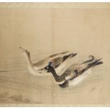 A JAPANESE PAINTING MEIJI PERIOD, 19TH CENTURY Painted in ink and colour on paper, depicting two
