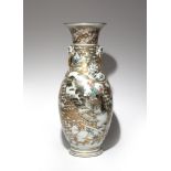A TALL JAPANESE VASE BY KIZAN MEIJI PERIOD, 19TH OR 20TH CENTURY The tall baluster body richly