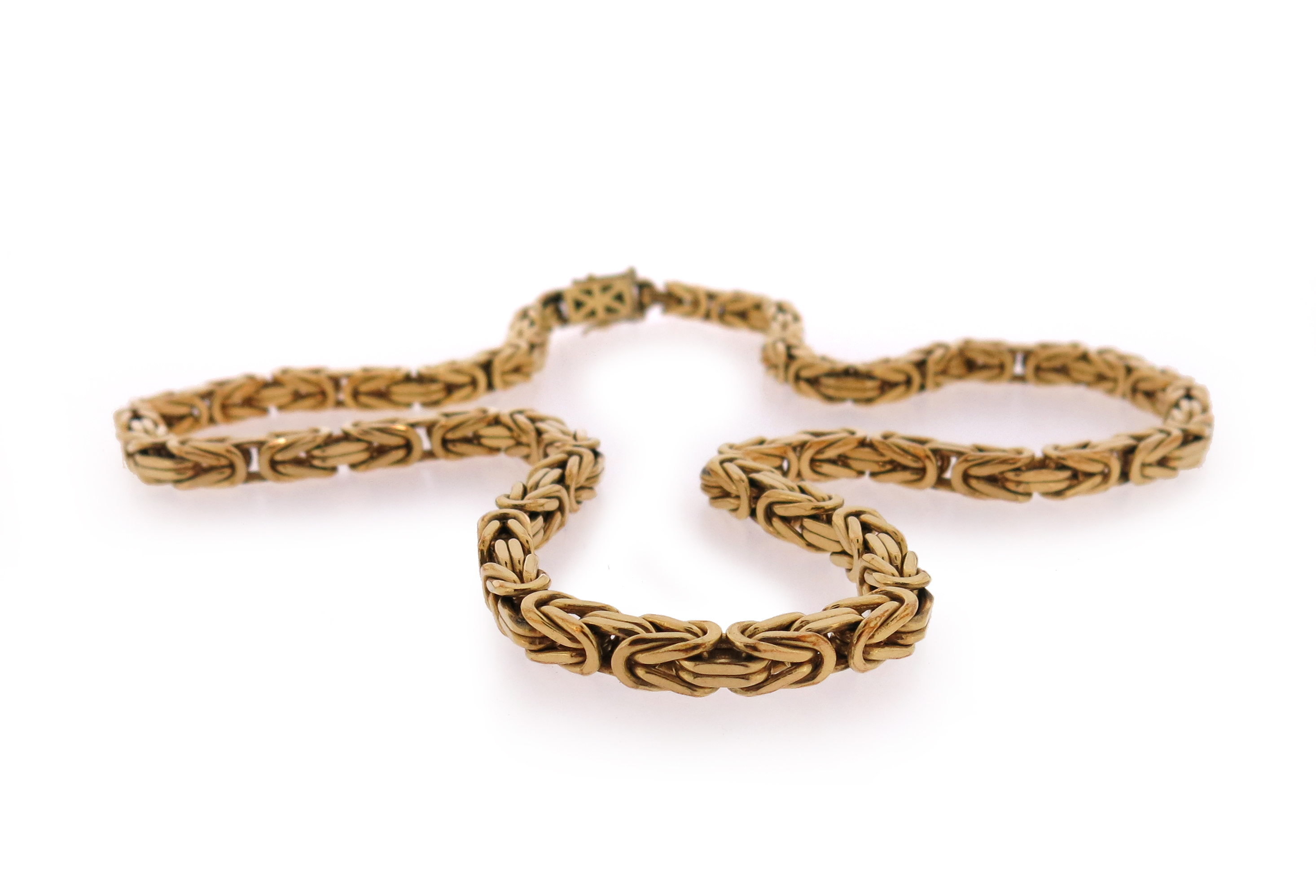 A fancy-link gold necklace, 58cm long, 120g - Image 2 of 2