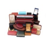 A collection of thirty jewellery boxes, including boxes by Cartier, Carrington, Harvey & Gore,
