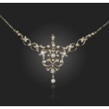 A late Victorian diamond-set convertible necklace, set with graduated old circular-cut diamonds to