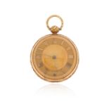 A George IV 18ct gold open-faced pocket watch, the gold dial with gold Roman numerals to the