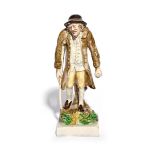 A Ralph Wood figure of Old Age late 18th/early 19th century, modelled as an old man resting on a