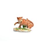 A small Staffordshire pearlware figure of a leopard c.1800, modelled in an active pose with right