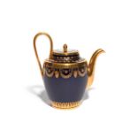 A Sèvres coffee pot and cover dated 1815, of Neoclassical shape, the ovoid body decorated with