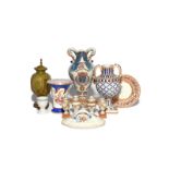 A study collection of ceramics 18th century and later, including a pair of miniature Meissen vases