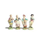 A set of four Derby figures of the Rustic Seasons c.1770-75, modelled as children with varying