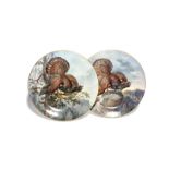 A pair of large Meissen cabinet plates 20th century, each painted with a large wood grouse or