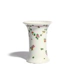 A Bristol vase c.1770, of flared trumpet form, painted with delicate flower garlands and small