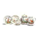 A London-decorated Chinese porcelain part tea service 18th century, finely painted probably in the