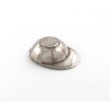 A George III novelty silver jockey cap caddy spoon, by Elizabeth Morley, London 1798, bright-cut