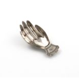 A George III novelty silver hand caddy spoon, by Josiah Snatt, London 1805, the terminal with