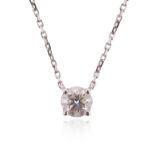 A diamond solitaire necklace by Cartier