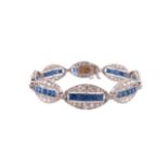 A French Art Deco sapphire and diamond bracelet by Edouard Caen ,