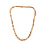 A fancy-link gold necklace by Hermes, signed, with French control marks, maker's lozenge, London