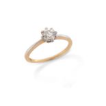 A diamond solitaire ring, the old circular-cut diamond weighs approximately 0.50cts, set in platinum
