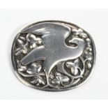 A Georg Jensen silver brooch designed by Kristian Mohl-Hansen, model no.166, rounded form stamped in