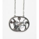 A Georg Jensen silver pendant necklace designed by Arno Malinowski, model no.95, pierced and cast in