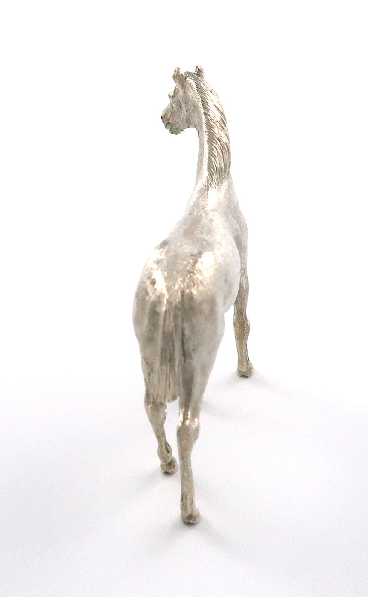 A silver model of a standing horse, by Richard Comyns, London 1974, modelled in a standing position, - Image 3 of 4