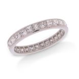 A diamond full circle eternity ring, channel-set with French-cut diamonds weighing 2.73cts in total,