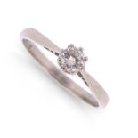 A diamond solitaire ring, the round brilliant-cut diamond weighs approximately 0.20cts, set in