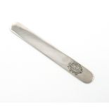 By Tiffany and Co., an American silver paper knife, circa 1890, rounded rectangular form, the
