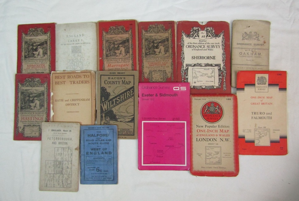 A box containing a collection of ordnance survey maps - various dates (1)