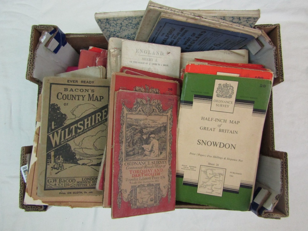 A box containing a collection of ordnance survey maps - various dates (1) - Image 2 of 2