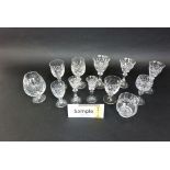 Large collection of star cut glassware to include sherries, wines and others, together with a