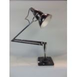 'The Original 1227 Anglepoise' in black upon a stepped square base