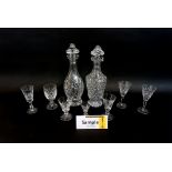 A collection of Waterford crystal glass to include Donegal decanter and three clarets, Eileen - five