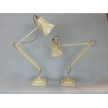 Two Herbert Terry anglepoise desk lamps, both with stepped square bases (2)