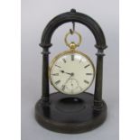 William McFerran of Manchester 19th century 18ct pocket watch, the enamelled dial with Roman