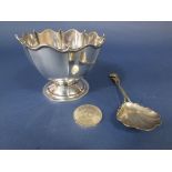 A mixed lot of silver to include and Edwardian Mappin & Webb silver pedestal bowl of lobed form, 835