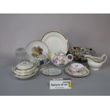 A collection of late 19th century French Sarregueimes tea wares with painted floral sprays including