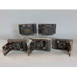 Five vintage Kodak vest pocket folding cameras, various models, one with stylus circa 1920's (5)