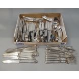 Large collection of art deco flatware comprising knives, forks and spoons, together with a further