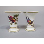 A pair of early 19th century miniature Chamberlains Worcester white ground vases with flared necks