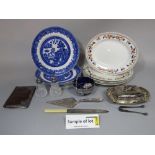 A collection of F Hancock & Sons Indian Tree pattern dinnerwares including a sauce tureen and stand,