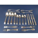 A collection of German Hamburg silver flatware by Johana Friedrich Brahmfeld comprising four table