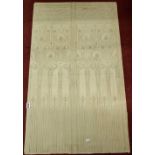 Ten sheets of Lincrusta Dado panels, with repeating embossed art nouveau detail, never hung, each