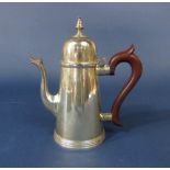 1970s Georgian style chocolate or coffee pot, of tapered conical form, maker JBC & S Ltd, Birmingham