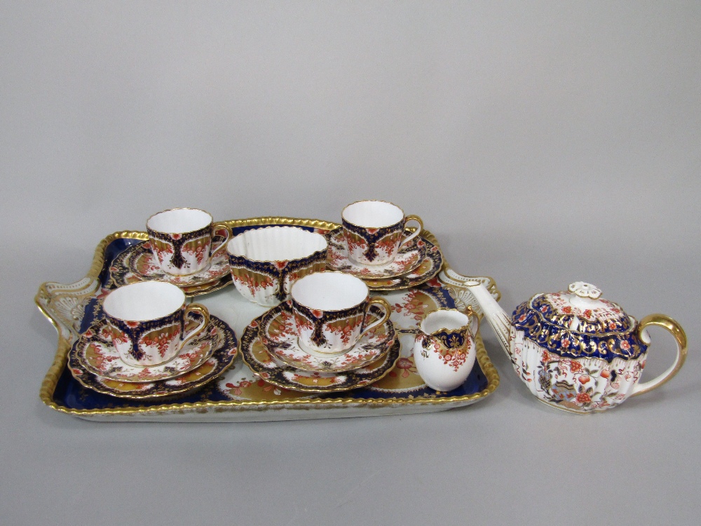 A good quality 19th century Copeland tray with Imari type floral decoration and moulded handles with - Image 2 of 3