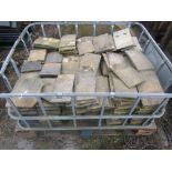 A crate of weathered concrete tiles by Redland, 26 x 16cm, 350 approx