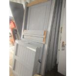 Several sections of Georgian style panelling, stable doors, further doors, etc, all with a grey