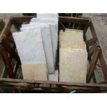 A crate of marble flooring panels and others, various sizes